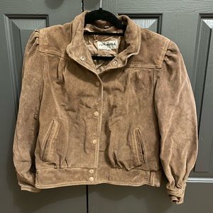 Vintage Split End Ltd Tan Suede Button Up Jacket Size 12
